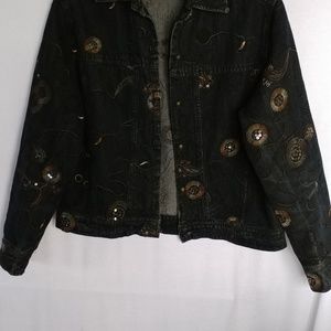 Keren Hart Denim Jacket Rhinestone